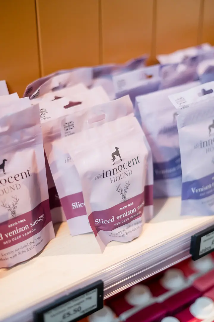 Bags of natural dog treats